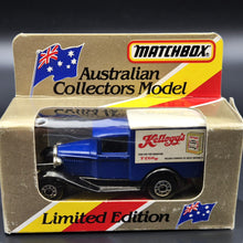 Load image into Gallery viewer, Matchbox 1987 Ford Model A Van Kellogg&#39;s Blue Series 1-75 MB38 Limited Edition - Boxed
