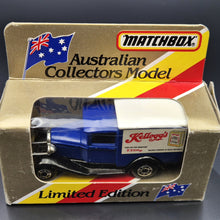 Load image into Gallery viewer, Matchbox 1987 Ford Model A Van Kellogg&#39;s Blue Series 1-75 MB38 Limited Edition - Boxed
