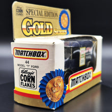 Load image into Gallery viewer, Matchbox 1996 1921 Ford Model T - Kellogg&#39;s Corn Flakes Blue #44 Gold Series Special Edition
