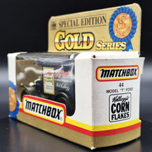Load image into Gallery viewer, Matchbox 1996 1921 Ford Model T - Kellogg&#39;s Corn Flakes Blue #44 Gold Series Special Edition
