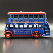 Load image into Gallery viewer, Lledo Days Gone 1932 AEC Regent Double Decker Bus Blue DG015 - The Royal Wedding 23rd July 1986
