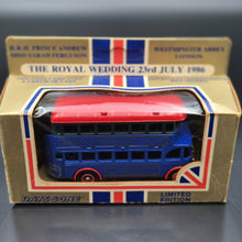 Load image into Gallery viewer, Lledo Days Gone 1932 AEC Regent Double Decker Bus Blue DG015 - The Royal Wedding 23rd July 1986
