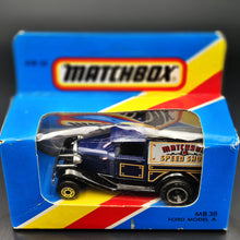Load image into Gallery viewer, Matchbox 1986 Ford Model A Van Matchbox Speed Shop Dark Blue Series 1-75 MB38 Boxed Unopened

