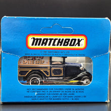 Load image into Gallery viewer, Matchbox 1986 Ford Model A Van Matchbox Speed Shop Dark Blue Series 1-75 MB38 Boxed Unopened
