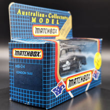 Load image into Gallery viewer, Matchbox 1988 London Taxi - Carbodies FX4 Black Australian Collectors Model Limited Edition - Boxed Unopened
