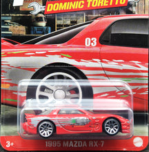 Load image into Gallery viewer, Hot Wheels 2024 1995 Mazda RX-7 Red Fast &amp; Furious - Dominic Toretto Series 1/5 New Long Card
