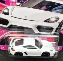 Load image into Gallery viewer, Hot Wheels 2024 Porsche 718 Cayman GT4 White Fast &amp; Furious - Women Of Fast Series 3/5 New Long Card
