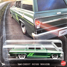 Load image into Gallery viewer, Hot Wheels 2024 &#39;64 Chevy Nova Wagon Dark Green Hot Wagons 1/5 New Long Card
