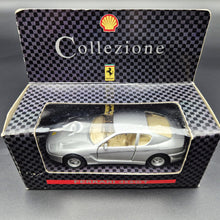 Load image into Gallery viewer, Maisto 1992 Ferrari 456 GT Silver 1:39 Shell Collezione Die Cast Car
