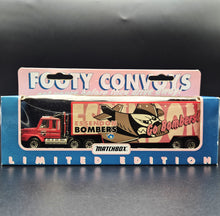 Load image into Gallery viewer, Matchbox 1995 Scania T142 Cargo Truck Red Essendon Bombers Footy Convoys
