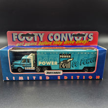 Load image into Gallery viewer, Matchbox 1995 Scania T142 Cargo Truck Aqua Blue Port Adelaide Power Footy Convoys
