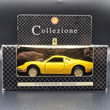 Load image into Gallery viewer, Maisto 1974 Ferrari Dino Yellow 1:36 Shell Collezione Die Cast Car
