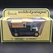 Load image into Gallery viewer, Matchbox 1912 Ford Model T Harrod&#39;s Express Delivery Green Models Of Yesteryear Y12-3
