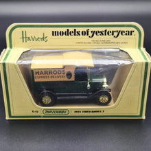 Load image into Gallery viewer, Matchbox 1912 Ford Model T Harrod&#39;s Express Delivery Green Models Of Yesteryear Y12-3
