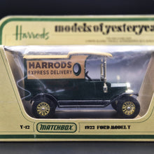 Load image into Gallery viewer, Matchbox 1912 Ford Model T Harrod&#39;s Express Delivery Green Models Of Yesteryear Y12-3
