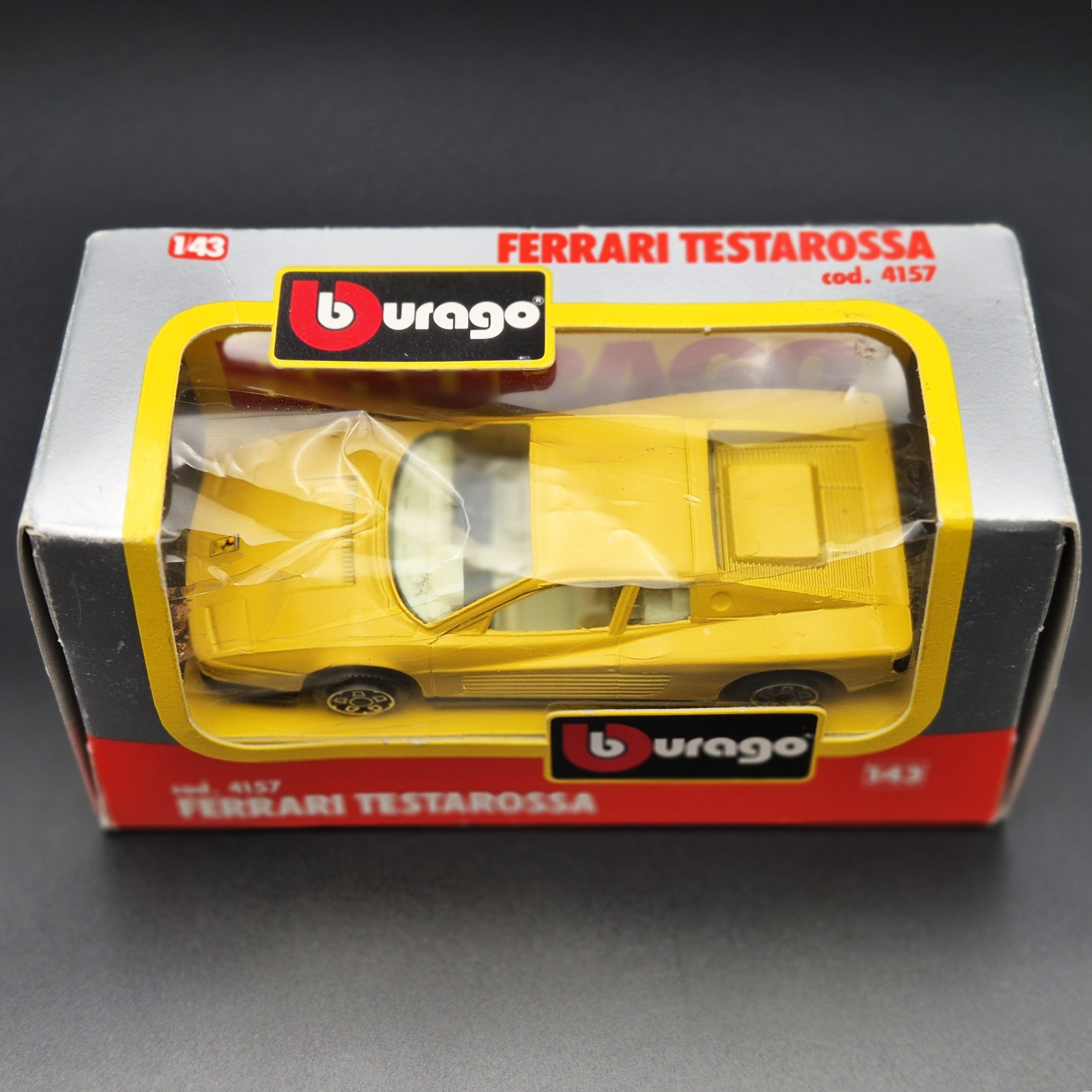 Bburago 1984 Ferrari Testarossa Yellow #4157 1:43 Die Cast 4100