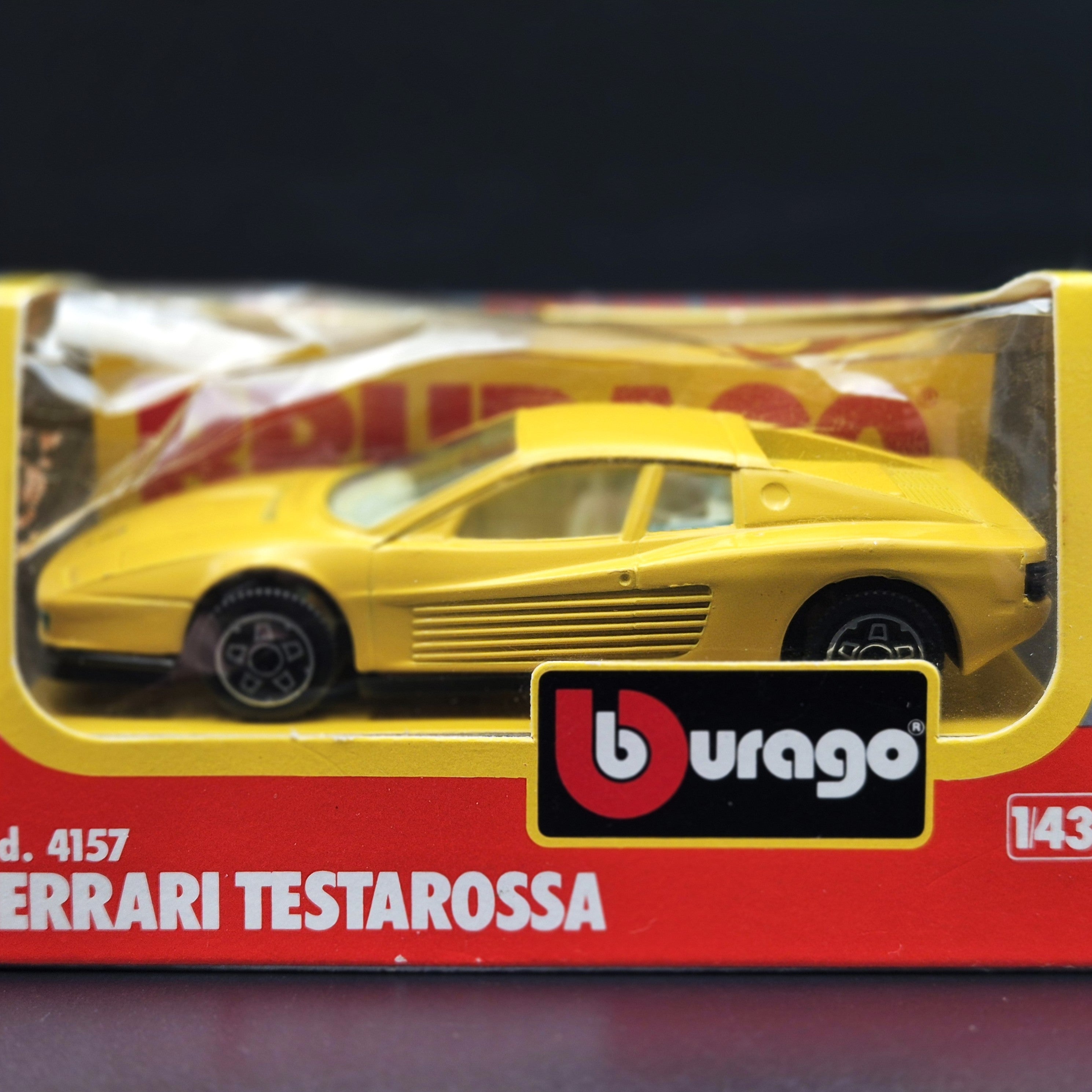 Bburago 1984 Ferrari Testarossa Yellow #4157 1:43 Die Cast 4100