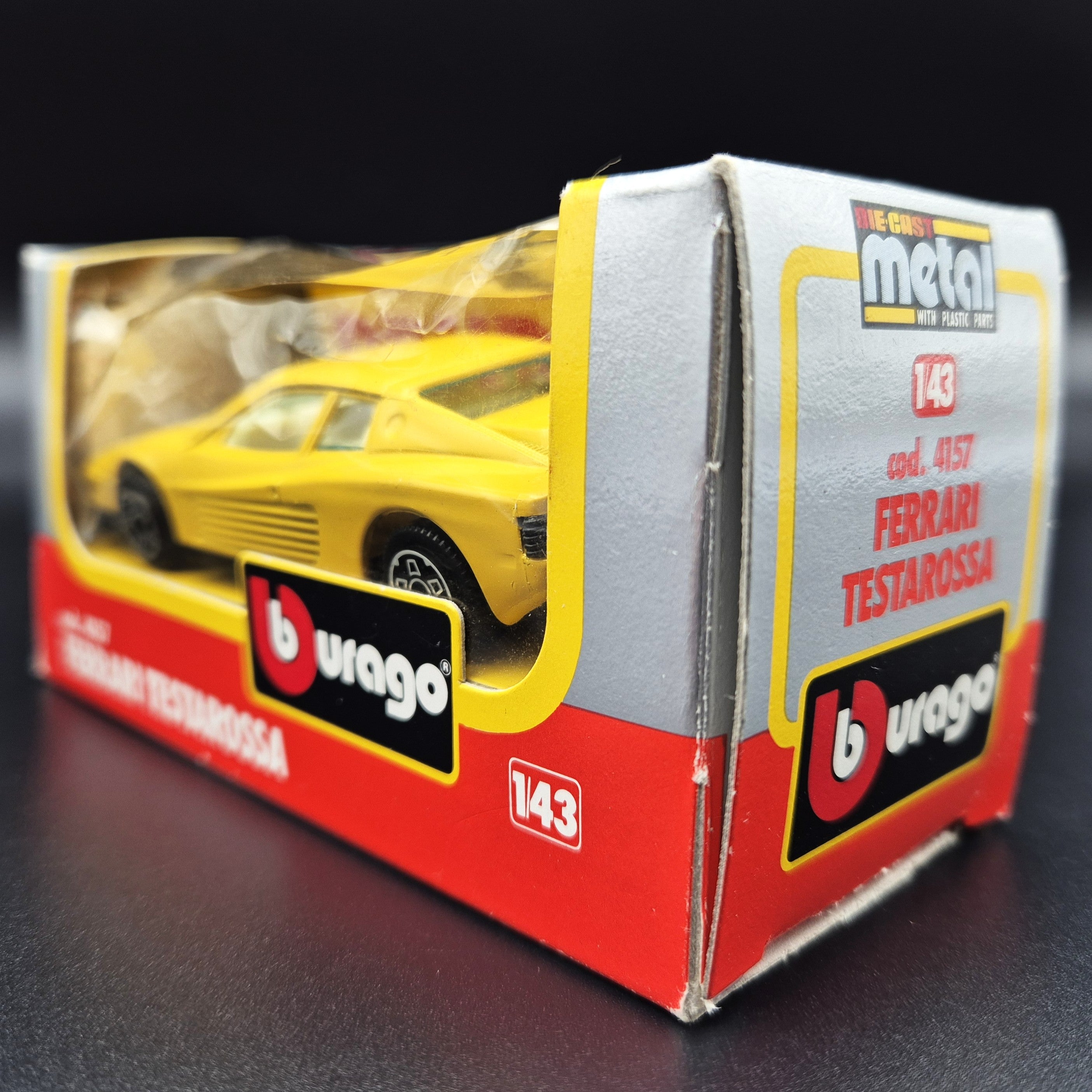 Bburago 1984 Ferrari Testarossa Yellow #4157 1:43 Die Cast 4100