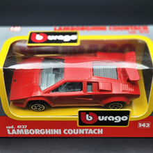 Load image into Gallery viewer, Bburago 1990 Lamborghini Countach 500 S Red #4137 1:43 Die Cast 4100 Series
