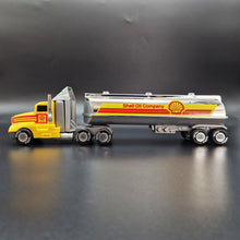 Load image into Gallery viewer, Tonka 1992 Big Rig Shell Oil Tanker Semi Truck &amp; Trailer Yellow Tonka Big Rig Series - #96045
