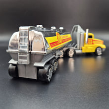 Load image into Gallery viewer, Tonka 1992 Big Rig Shell Oil Tanker Semi Truck &amp; Trailer Yellow Tonka Big Rig Series - #96045

