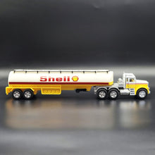 Load image into Gallery viewer, 1993 Hot Wheels Mighty Rig Shell Oil Tanker Semi Truck &amp; Trailer Yellow
