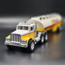 Load image into Gallery viewer, 1993 Hot Wheels Mighty Rig Shell Oil Tanker Semi Truck &amp; Trailer Yellow
