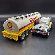Load image into Gallery viewer, 1993 Hot Wheels Mighty Rig Shell Oil Tanker Semi Truck &amp; Trailer Yellow
