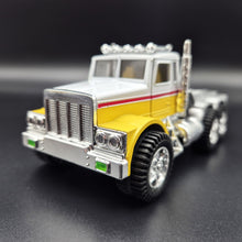 Load image into Gallery viewer, 1993 Hot Wheels Mighty Rig Shell Oil Tanker Semi Truck &amp; Trailer Yellow

