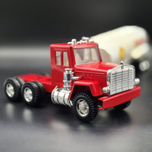 Load image into Gallery viewer, Large Vintage Pressed Steel Shell Oil Tanker Semi Truck &amp; Trailer Red Kenworth Style
