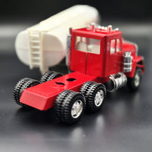 Load image into Gallery viewer, Large Vintage Pressed Steel Shell Oil Tanker Semi Truck &amp; Trailer Red Kenworth Style
