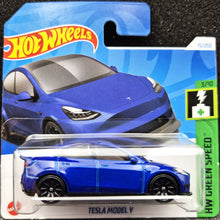 Load image into Gallery viewer, Hot Wheels 2024 Tesla Model Y Blue #15 HW Green Speed 3/10 New
