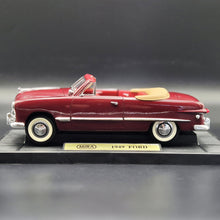 Load image into Gallery viewer, MIRA 1949 Ford Custom Convertible Burgundy 10124P 1:18 Die Cast Car
