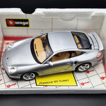 Load image into Gallery viewer, Bburago 1999 Porsche 911 996 Turbo Coupe Silver #33067 Gold Collection 1:18 Die Cast Car
