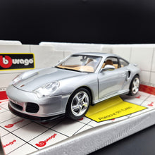 Load image into Gallery viewer, Bburago 1999 Porsche 911 996 Turbo Coupe Silver #33067 Gold Collection 1:18 Die Cast Car
