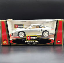 Load image into Gallery viewer, Bburago 1999 Porsche 911 996 Turbo Coupe Silver #33067 Gold Collection 1:18 Die Cast Car
