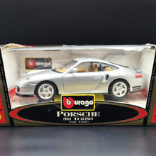 Load image into Gallery viewer, Bburago 1999 Porsche 911 996 Turbo Coupe Silver #33067 Gold Collection 1:18 Die Cast Car
