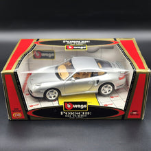 Load image into Gallery viewer, Bburago 1999 Porsche 911 996 Turbo Coupe Silver #33067 Gold Collection 1:18 Die Cast Car
