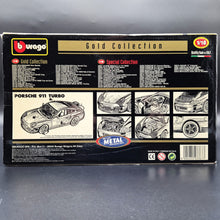 Load image into Gallery viewer, Bburago 1999 Porsche 911 996 Turbo Coupe Silver #33067 Gold Collection 1:18 Die Cast Car
