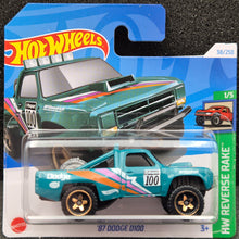 Load image into Gallery viewer, Hot Wheels 2024 &#39;87 Dodge D100 Teal  #38 HW Reverse Rake 1/5 New
