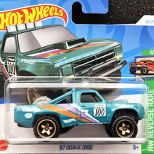Load image into Gallery viewer, Hot Wheels 2024 &#39;87 Dodge D100 Teal  #38 HW Reverse Rake 1/5 New
