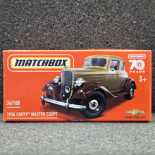 Load image into Gallery viewer, Matchbox 2023 1934 Chevy Master Coupe Tan/Brown MBX Showroom #34 New Sealed Box
