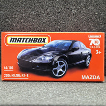 Load image into Gallery viewer, Matchbox 2023 2004 Mazda RX-8 Black #49 MBX Showroom New Sealed Box
