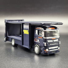 Load image into Gallery viewer, Explorafind Scania Style Car Carrier Truck Dark Blue 1:64 Die Cast

