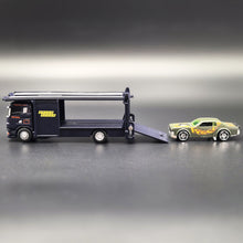 Load image into Gallery viewer, Explorafind Scania Style Car Carrier Truck Dark Blue 1:64 Die Cast
