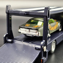 Load image into Gallery viewer, Explorafind Scania Style Car Carrier Truck Dark Blue 1:64 Die Cast

