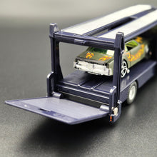 Load image into Gallery viewer, Explorafind Scania Style Car Carrier Truck Dark Blue 1:64 Die Cast
