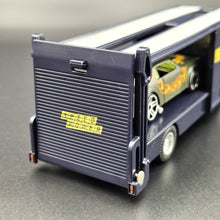 Load image into Gallery viewer, Explorafind Scania Style Car Carrier Truck Dark Blue 1:64 Die Cast
