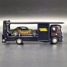 Load image into Gallery viewer, Explorafind Scania Style Car Carrier Truck Dark Blue 1:64 Die Cast
