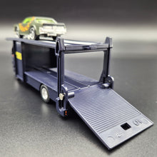 Load image into Gallery viewer, Explorafind Scania Style Car Carrier Truck Dark Blue 1:64 Die Cast
